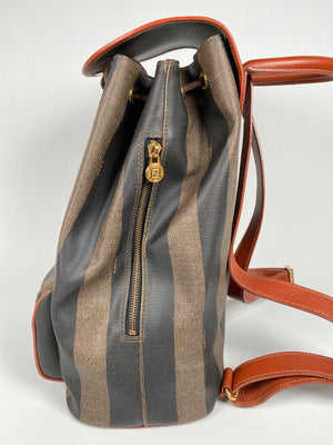 FENDI - VINTAGE PEQUIN CANVAS & LEATHER BACKPACK
