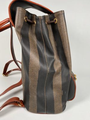 FENDI - VINTAGE PEQUIN CANVAS & LEATHER BACKPACK