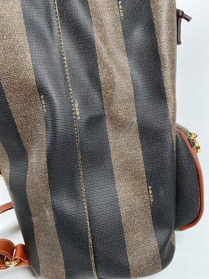FENDI - VINTAGE PEQUIN CANVAS & LEATHER BACKPACK