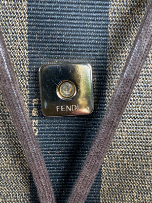 FENDI - VINTAGE PEQUIN CANVAS & LEATHER BACKPACK