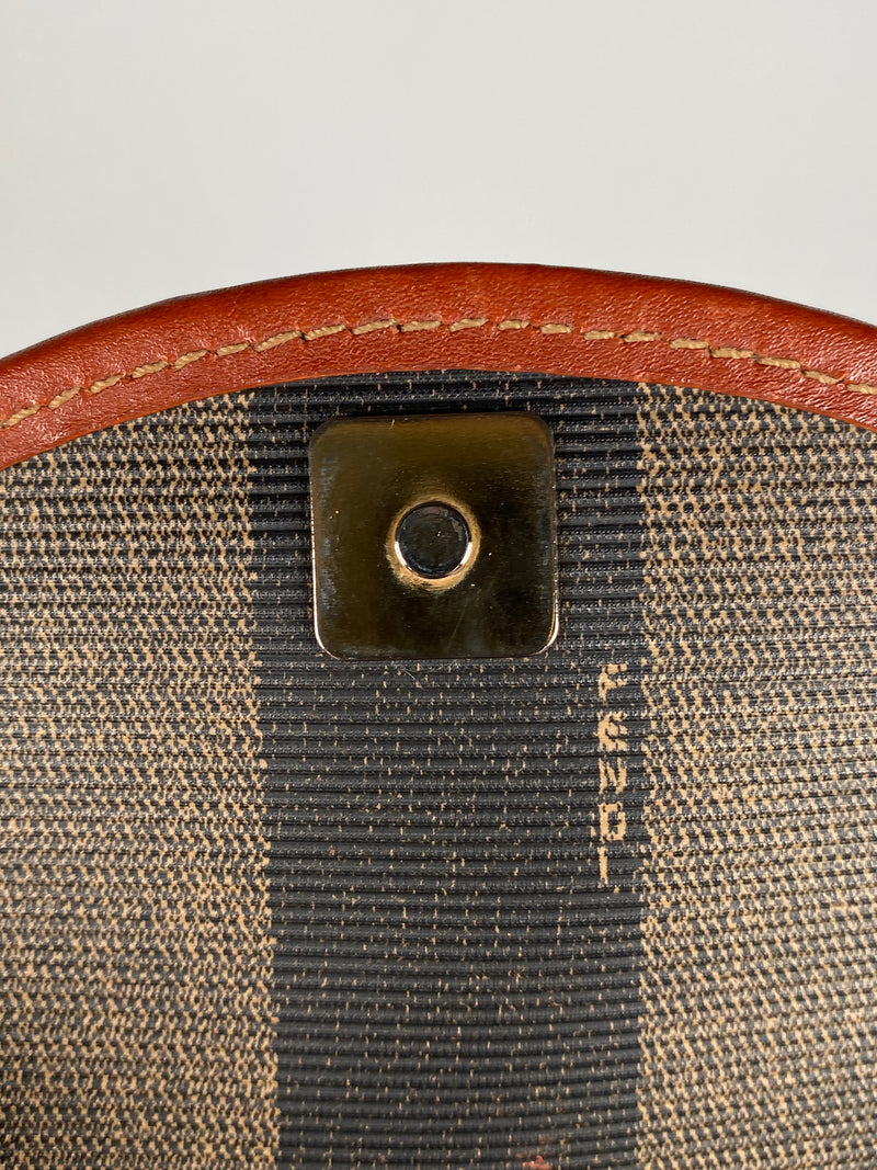 FENDI - VINTAGE PEQUIN CANVAS & LEATHER BACKPACK