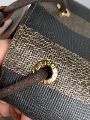FENDI - VINTAGE PEQUIN CANVAS & LEATHER BACKPACK