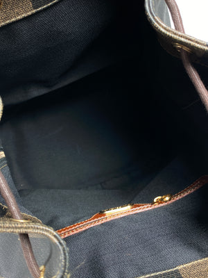 FENDI - VINTAGE PEQUIN CANVAS & LEATHER BACKPACK