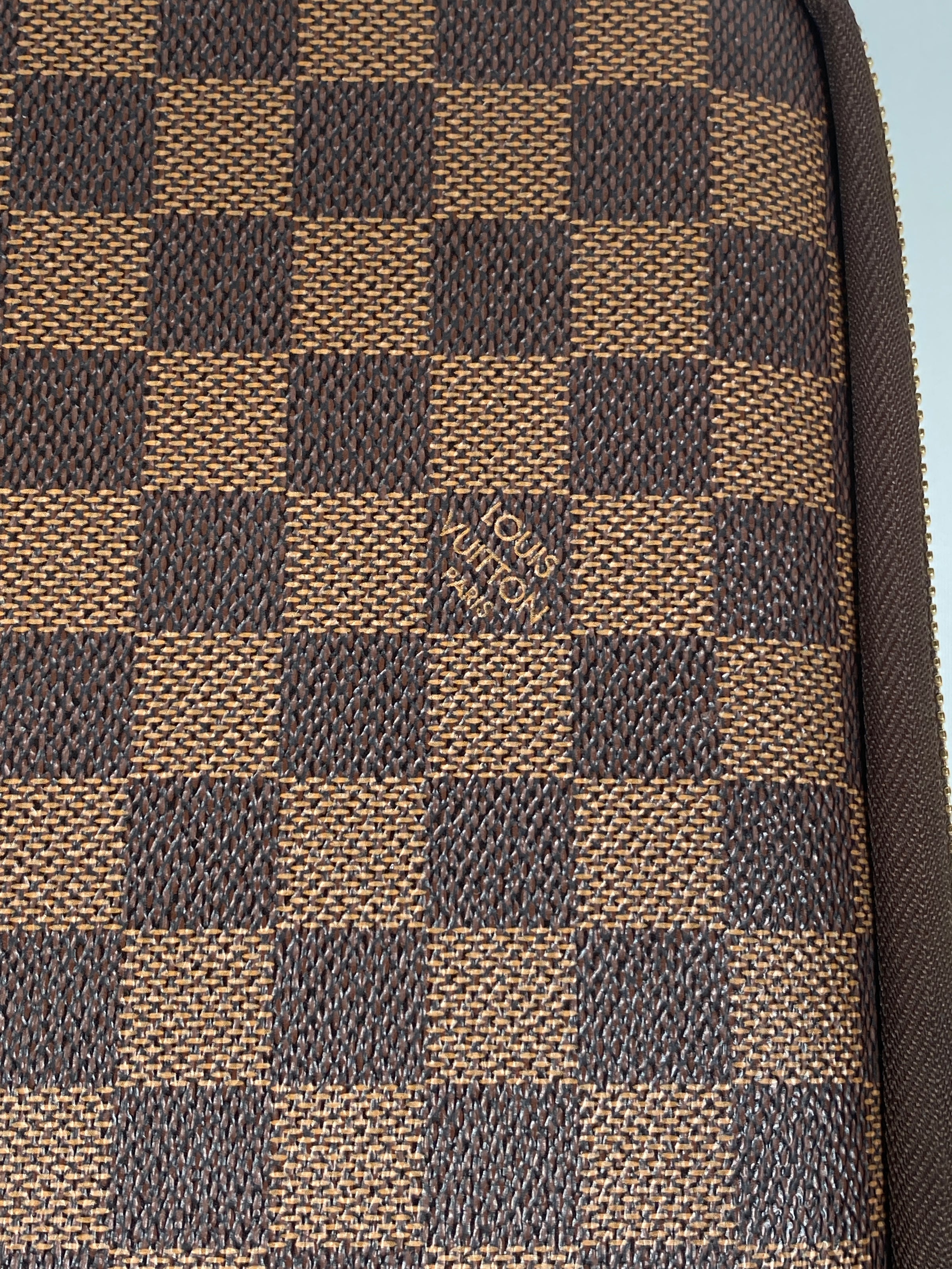 Louis Vuitton Laptop Sleeve Damier Ebene 15 Brown in Canvas with Brass - US