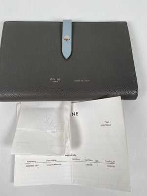 CELINE - LARGE MULTIFUNCTION STRAP WALLET PEBBLE/MINERAL