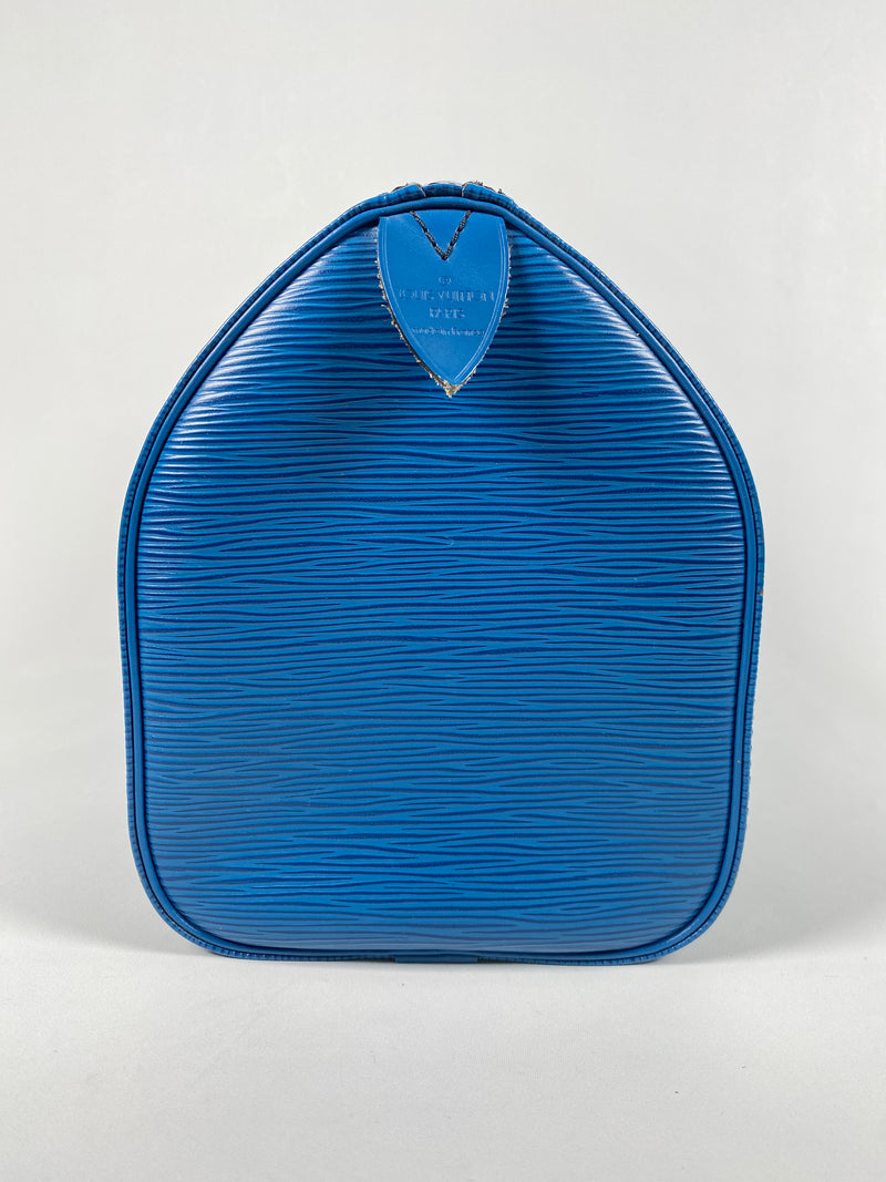 LOUIS VUITTON - BLUE EPI LEATHER SPEEDY 30 BAG - YR 1991