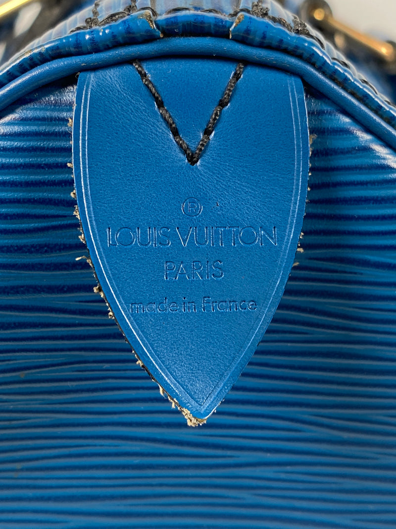 LOUIS VUITTON - BLUE EPI LEATHER SPEEDY 30 BAG - YR 1991