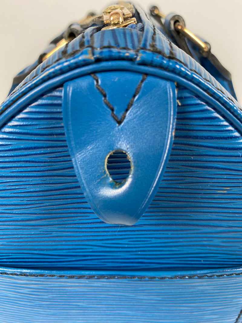 LOUIS VUITTON - BLUE EPI LEATHER SPEEDY 30 BAG - YR 1991