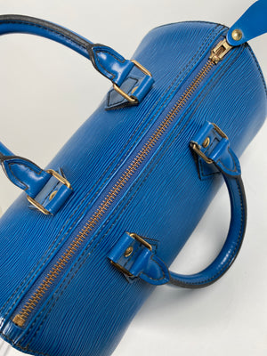 LOUIS VUITTON - BLUE EPI LEATHER SPEEDY 30 BAG - YR 1991