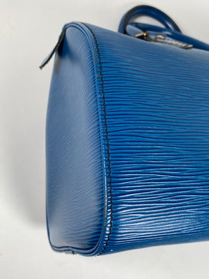 LOUIS VUITTON - BLUE EPI LEATHER SPEEDY 30 BAG - YR 1991
