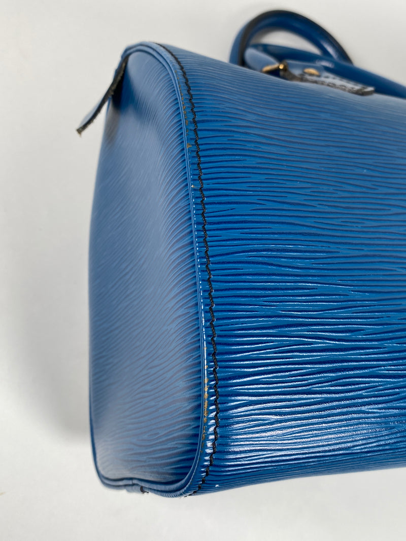 LOUIS VUITTON - BLUE EPI LEATHER SPEEDY 30 BAG - YR 1991