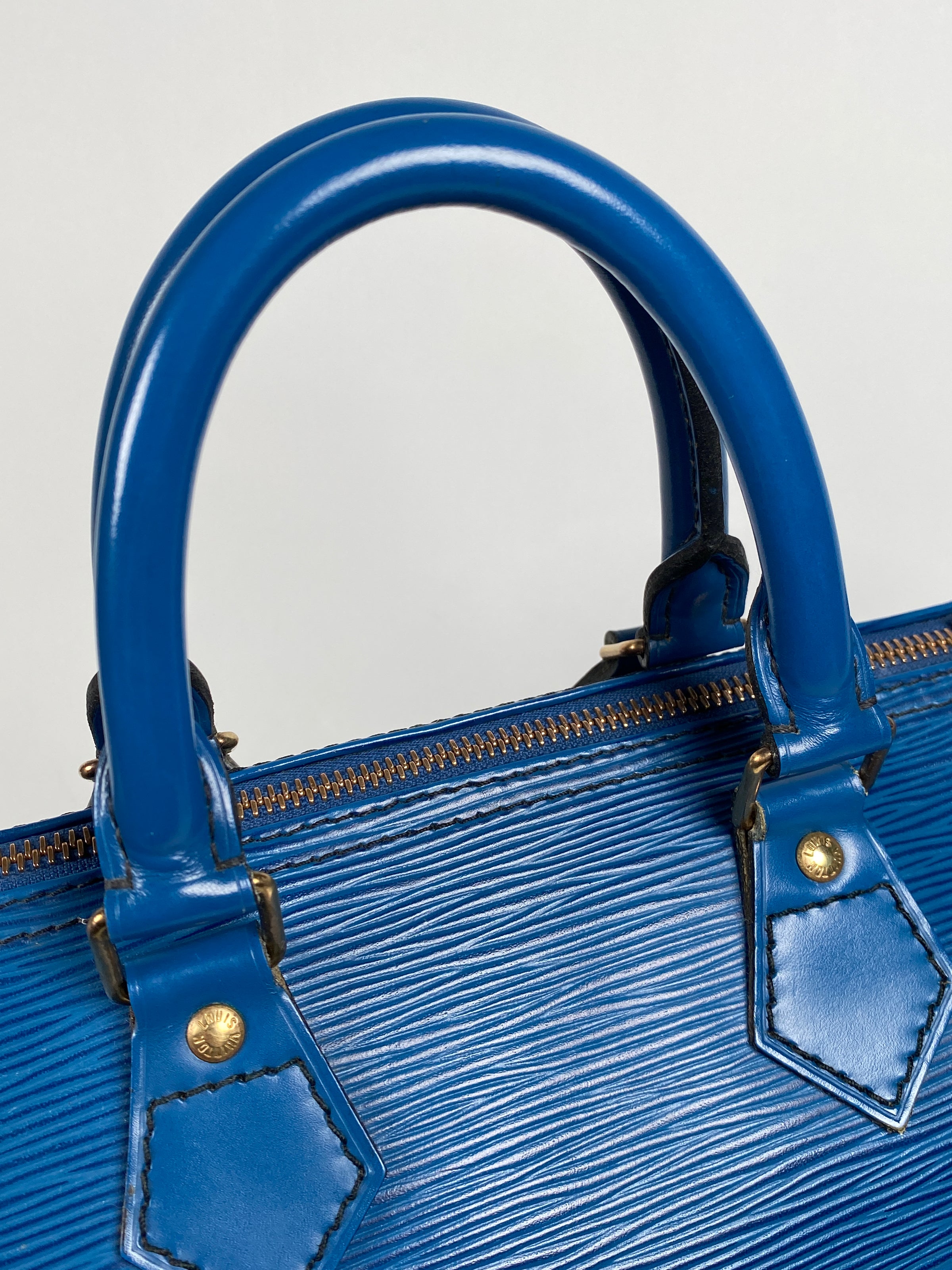 LOUIS VUITTON SPEEDY 30 Epi Blue Hand Bag No.804