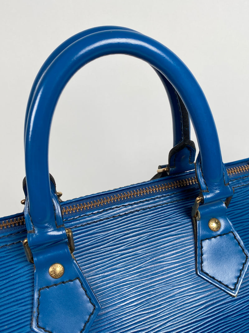 LOUIS VUITTON - BLUE EPI LEATHER SPEEDY 30 BAG - YR 1991