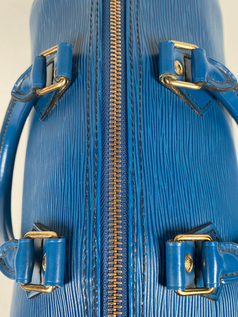 LOUIS VUITTON - BLUE EPI LEATHER SPEEDY 30 BAG - YR 1991