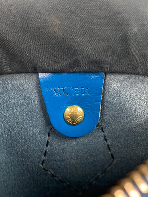 LOUIS VUITTON - BLUE EPI LEATHER SPEEDY 30 BAG - YR 1991