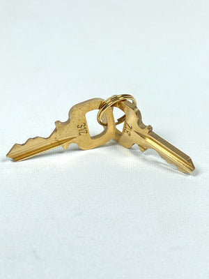 Authentic Louis Vuitton Gold Brass Lock and Key Set 312 