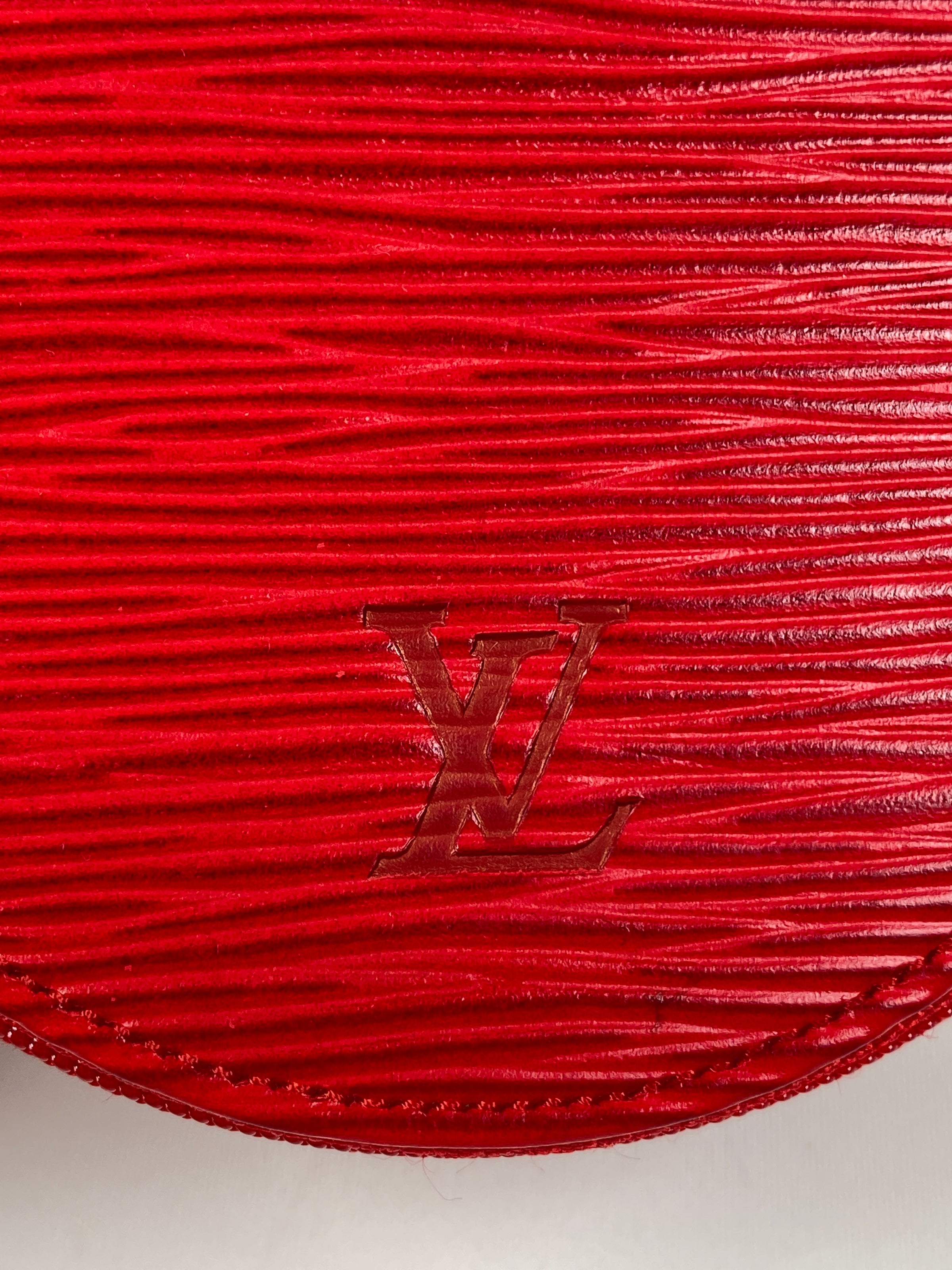 LOUIS VUITTON Epi Ecrin Bijoux 8cm Jewelry Box Case Castillan Red 1280953