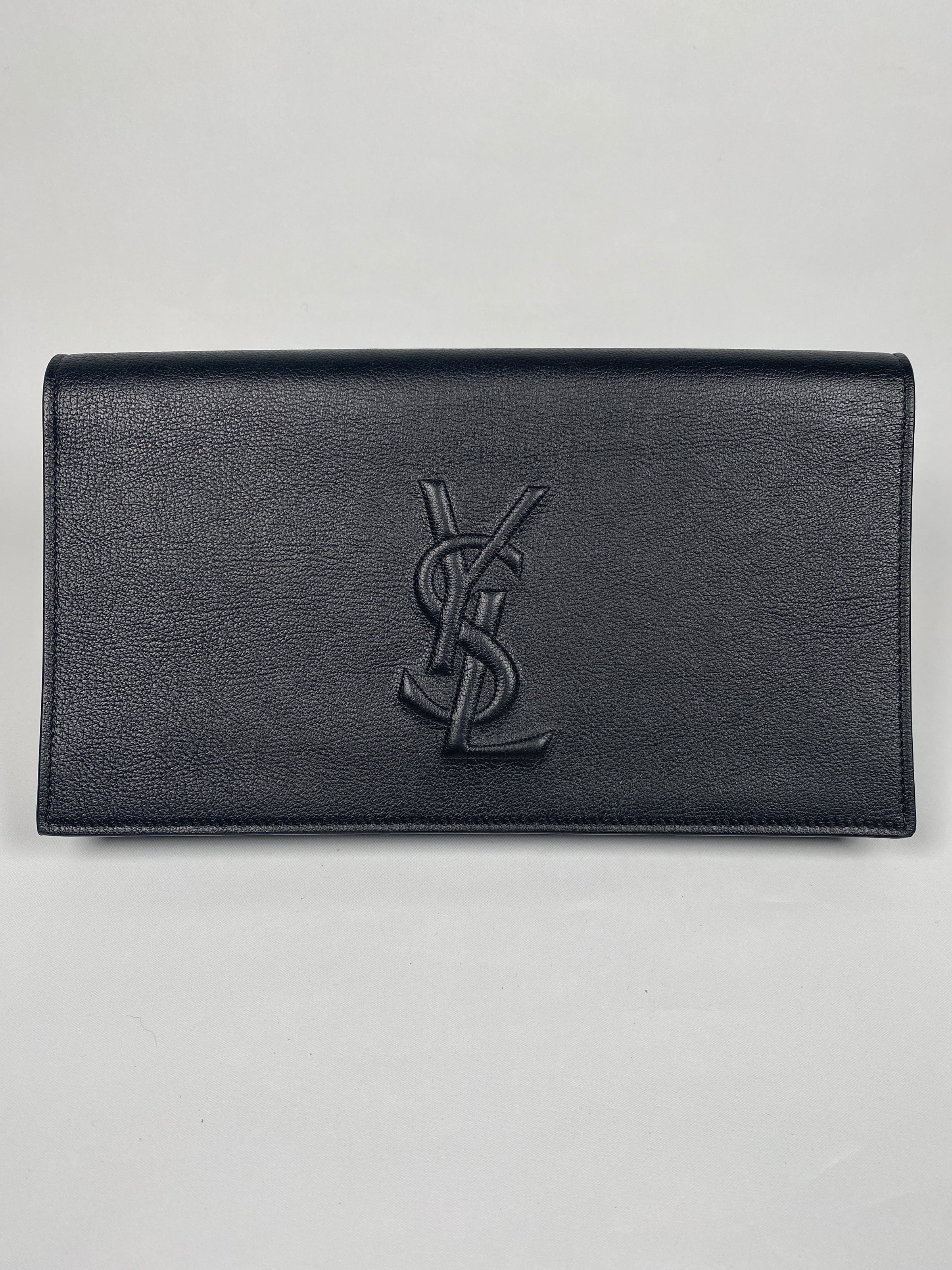 Black ysl best sale clutch