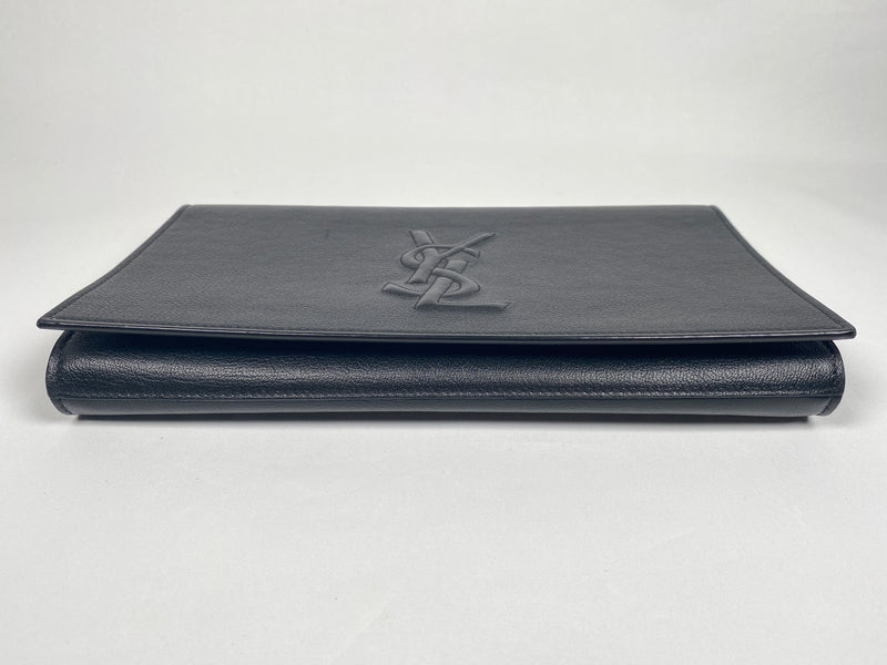 YVES SAINT LAURENT - BELLE DE JOUR CLUTCH IN BLACK LEATHER