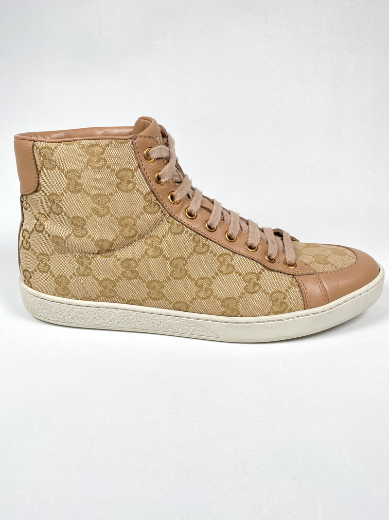 GUCCI - BROOKLYN HI-TOPS BEIGE GG CANVAS - SZ 39 EUR