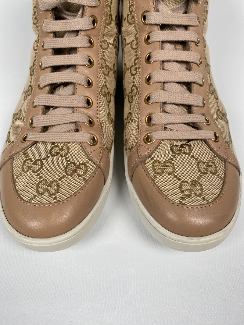 GUCCI - BROOKLYN HI-TOPS BEIGE GG CANVAS - SZ 39 EUR