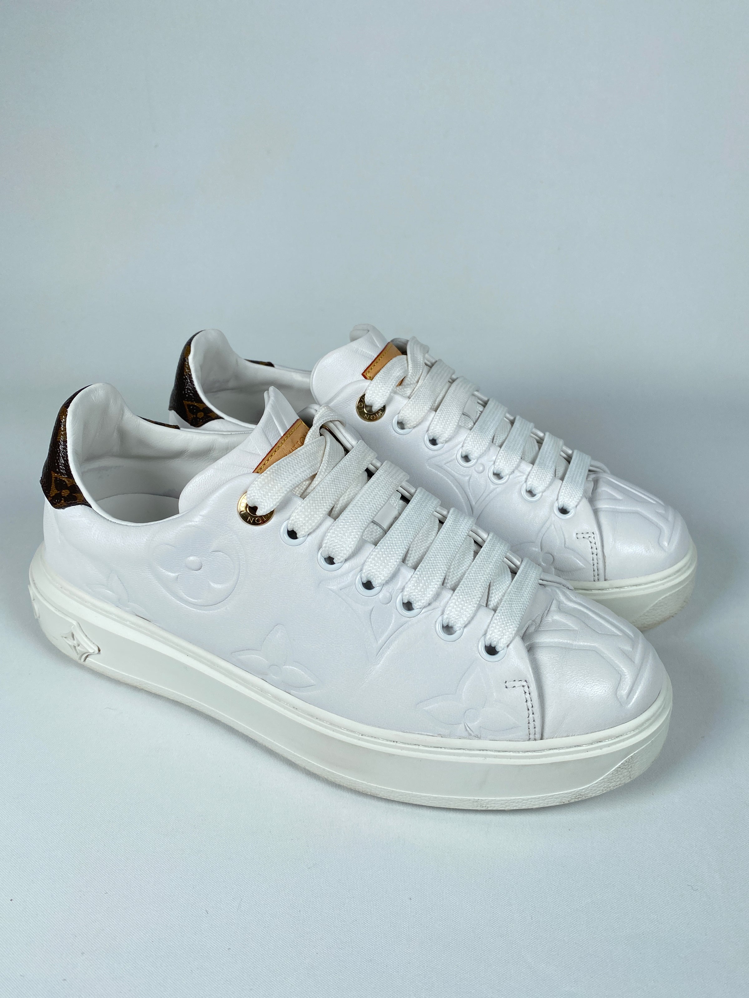 Louis Vuitton Time Out Sneakers Athletic Shoes White Sz 38