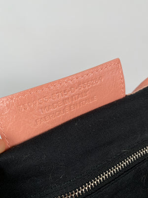 BALENCIAGA - NAVY CABAS S PINK LEATHER TOTE