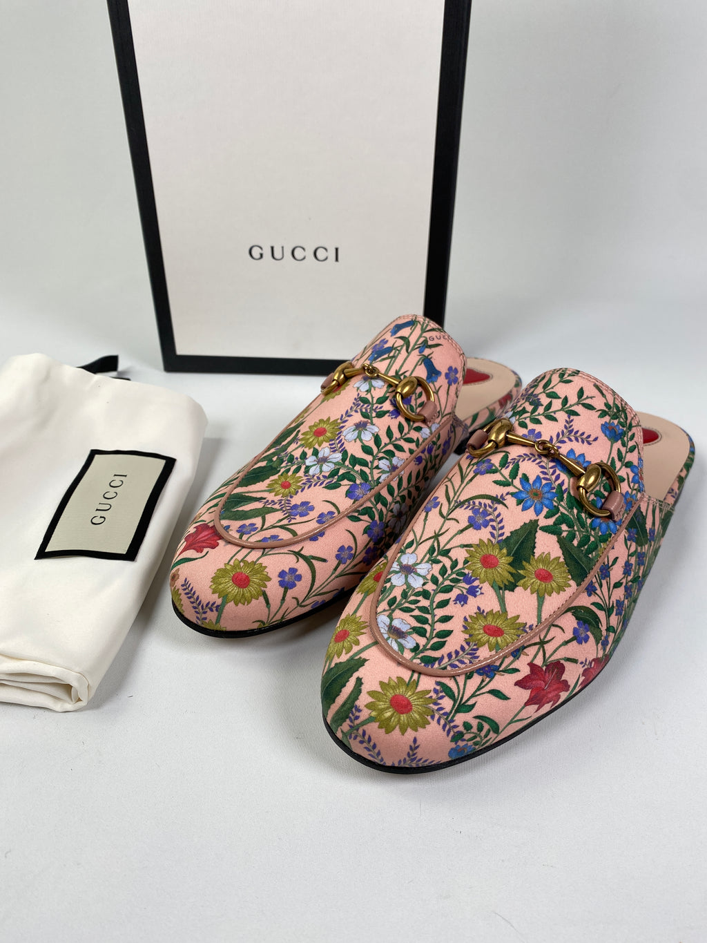 GUCCI - FLORAL PRINT PRINCETOWN MULES - SZ 36 NEW