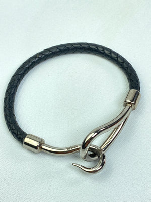 HERMES - JUMBO BRACELET IN BLACK WITH SILVER HW