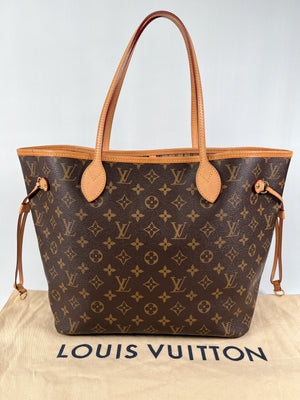 LOUIS VUITTON - NEVERFULL MM TOTE IN MONOGRAM WITH BEIGE INTERIOR