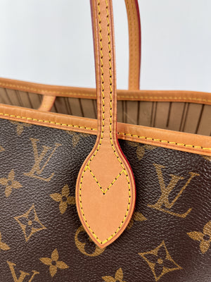 LOUIS VUITTON - NEVERFULL MM TOTE IN MONOGRAM WITH BEIGE INTERIOR