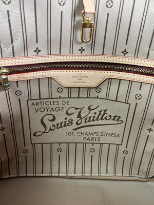 LOUIS VUITTON - NEVERFULL MM TOTE IN MONOGRAM WITH BEIGE INTERIOR