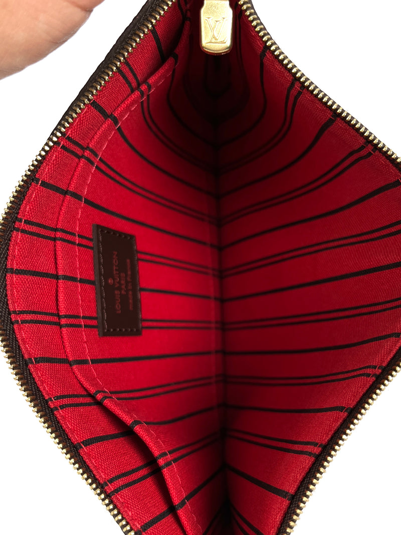 LOUIS VUITTON - NEVERFULL MM POUCH IN DAMIER EBENE