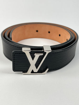 LOUIS VUITTON - INITIALES 30 MM BELT IN BLACK EPI LEATHER