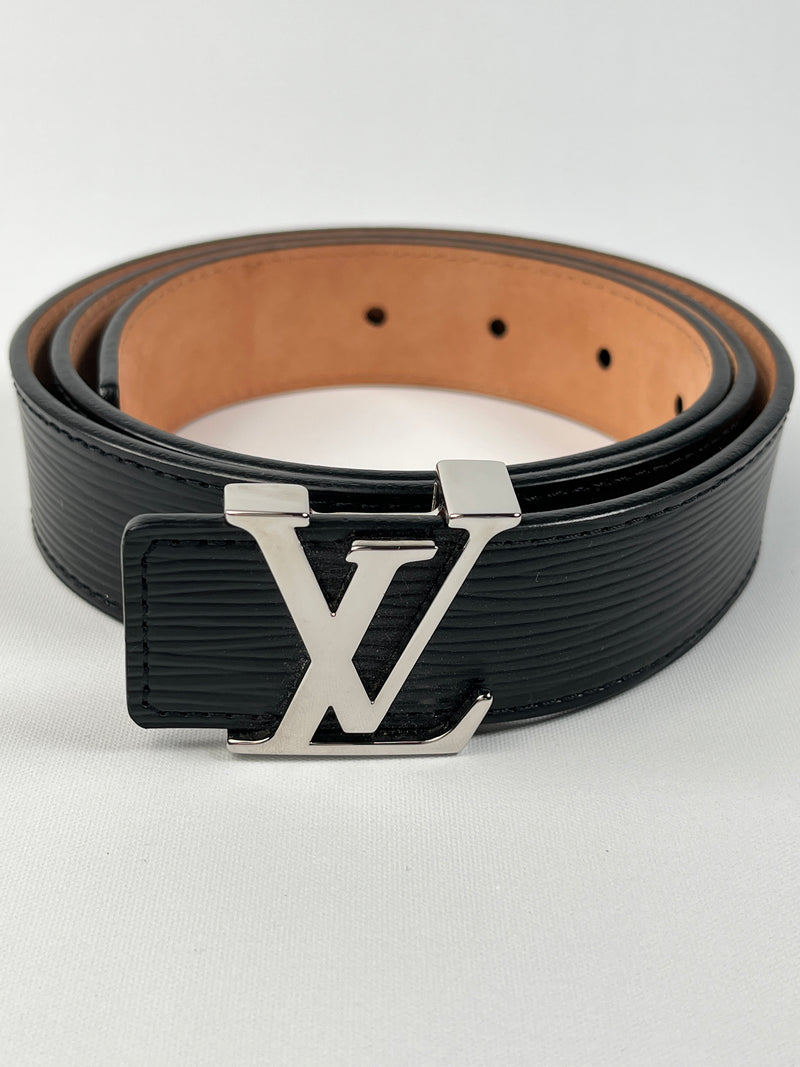 LOUIS VUITTON - INITIALES 30 MM BELT IN BLACK EPI LEATHER