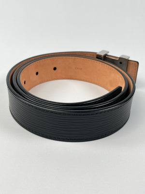 LOUIS VUITTON - INITIALES 30 MM BELT IN BLACK EPI LEATHER