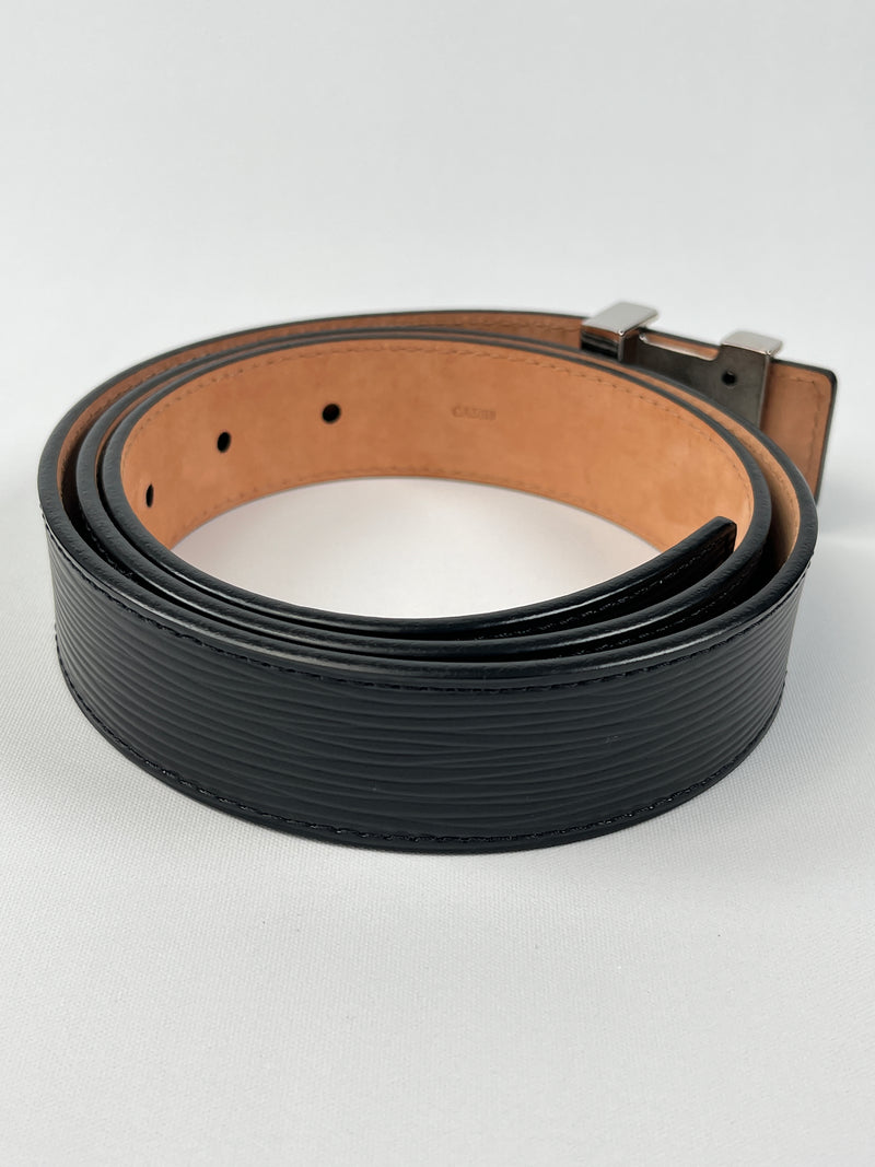 LOUIS VUITTON - INITIALES 30 MM BELT IN BLACK EPI LEATHER