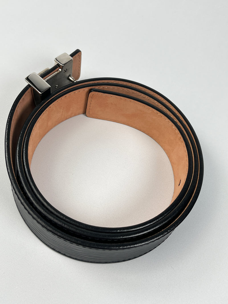 LOUIS VUITTON - INITIALES 30 MM BELT IN BLACK EPI LEATHER