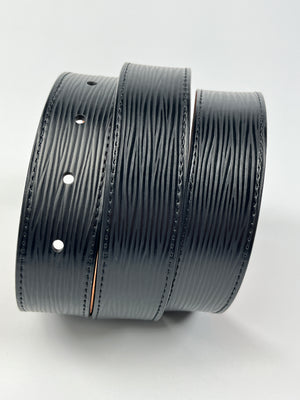 LOUIS VUITTON - INITIALES 30 MM BELT IN BLACK EPI LEATHER