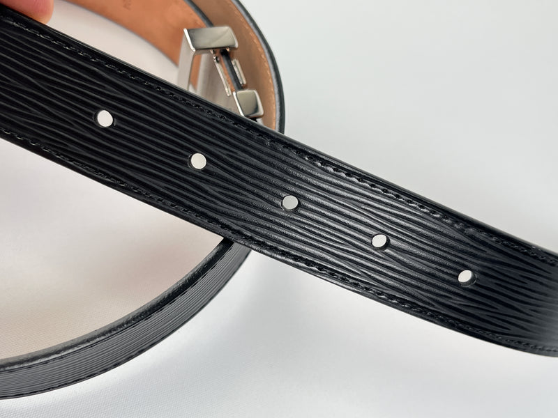 LOUIS VUITTON - INITIALES 30 MM BELT IN BLACK EPI LEATHER
