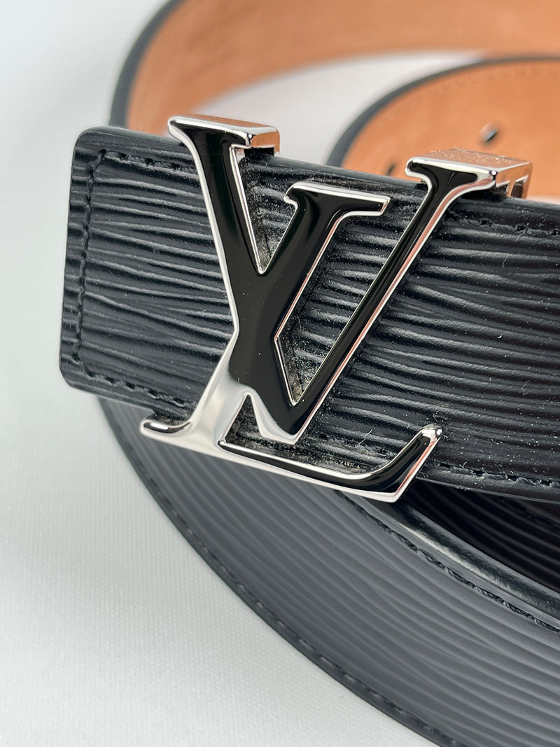 LOUIS VUITTON - INITIALES 30 MM BELT IN BLACK EPI LEATHER