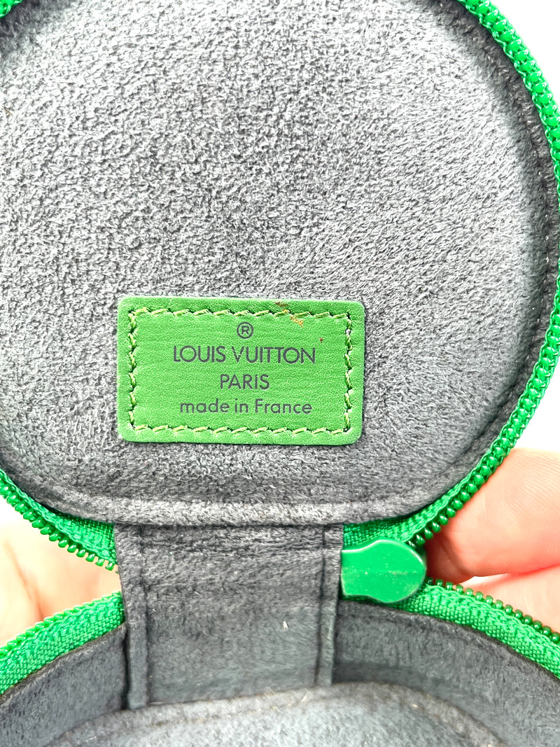 LOUIS VUITTON - GREEN EPI LEATHER ECRIN BIJOUX 8 CM JEWELLRY CASE