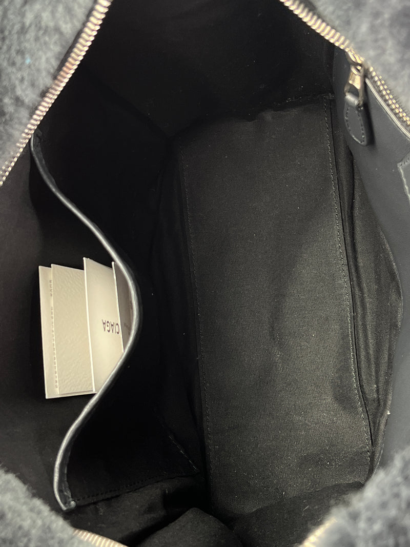 BALENCIAGA - BAZAR CONVERTIBLE SMALL TOTE BLACK SHEARLING