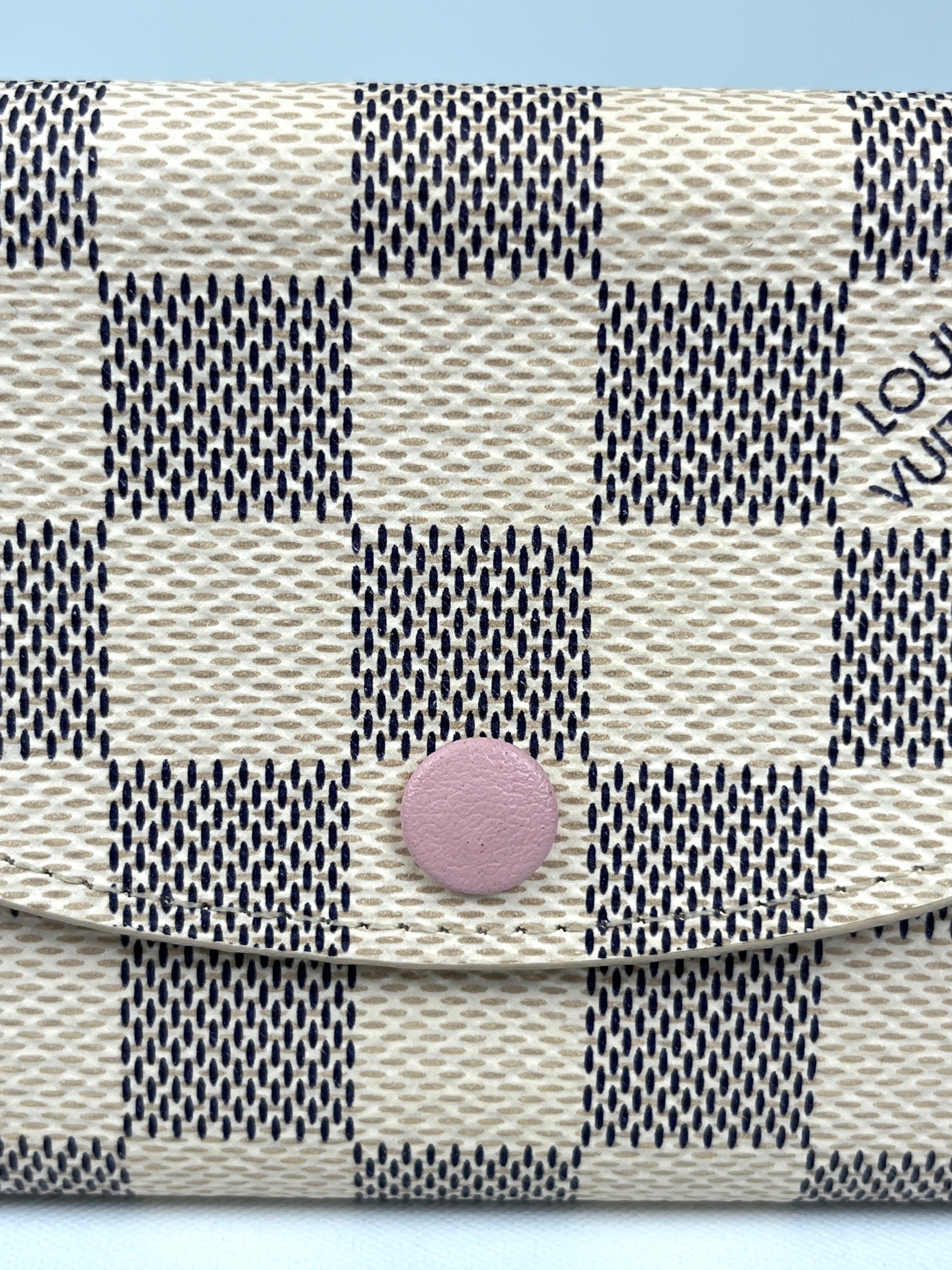 Louis Vuitton Coin Purse Rosalie Damier Azur Rose Ballerine in Coated  Canvas with Gold-tone - GB