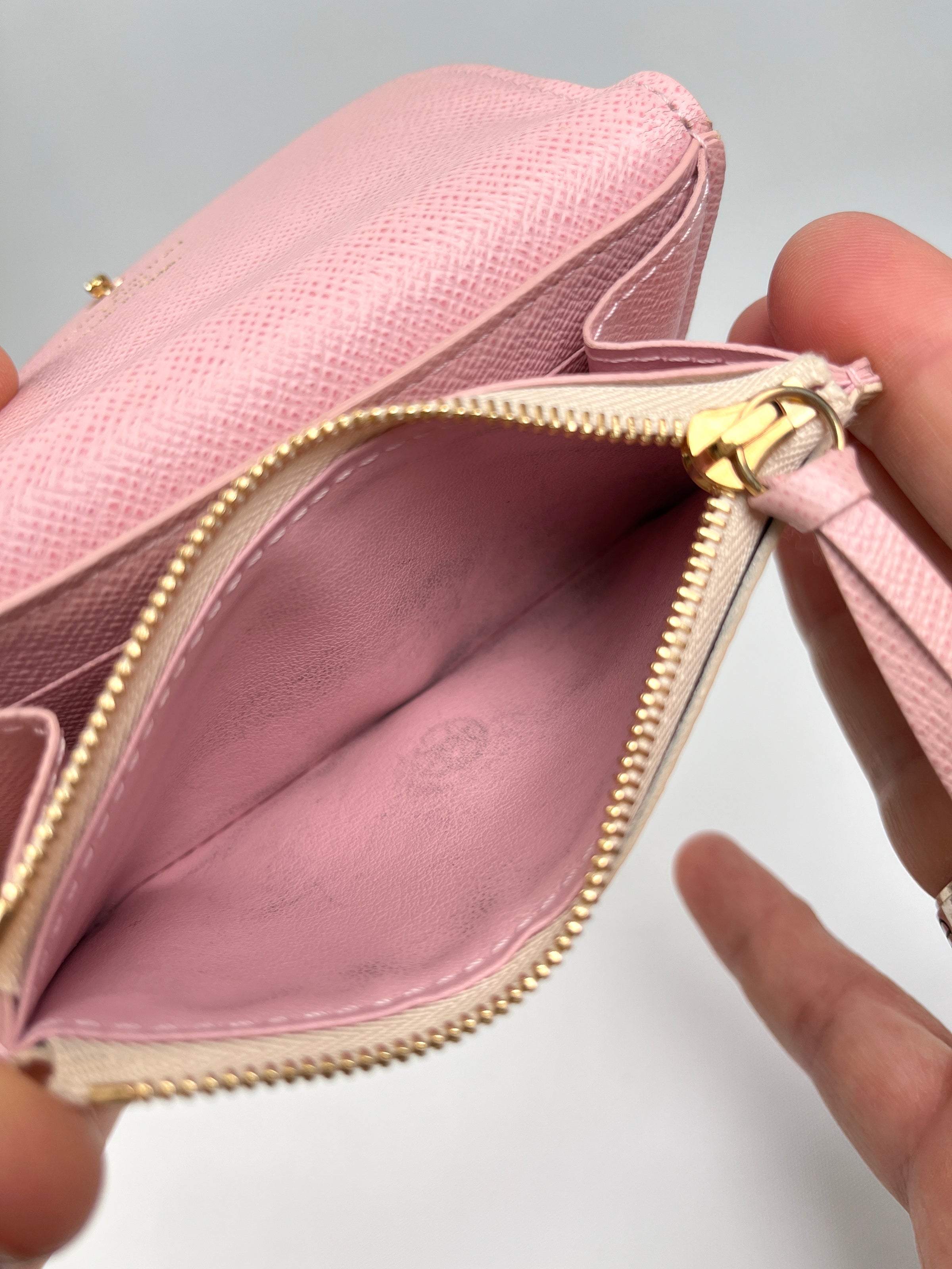 Louis Vuitton Coin Purse Rosalie Damier Azur Rose Ballerine in Coated  Canvas with Gold-tone - US