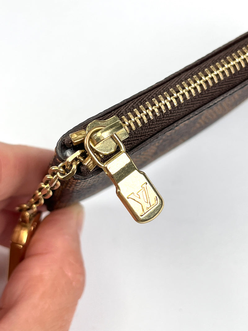LOUIS VUITTON - KEY CLES KEY POUCH IN DAMIER EBENE CANVAS