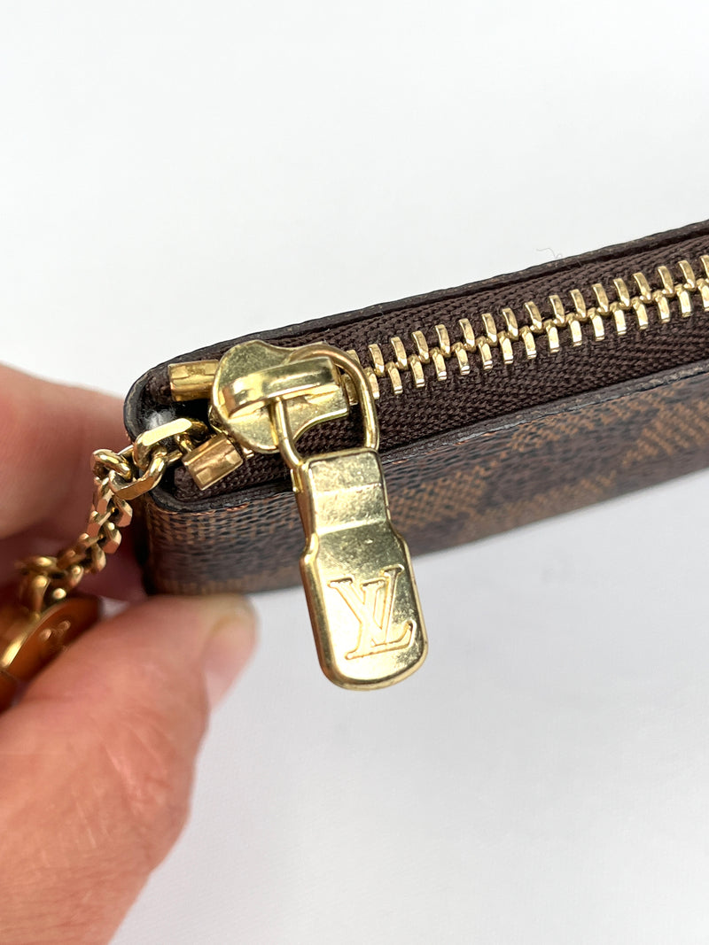 LOUIS VUITTON - KEY CLES KEY POUCH IN DAMIER EBENE CANVAS