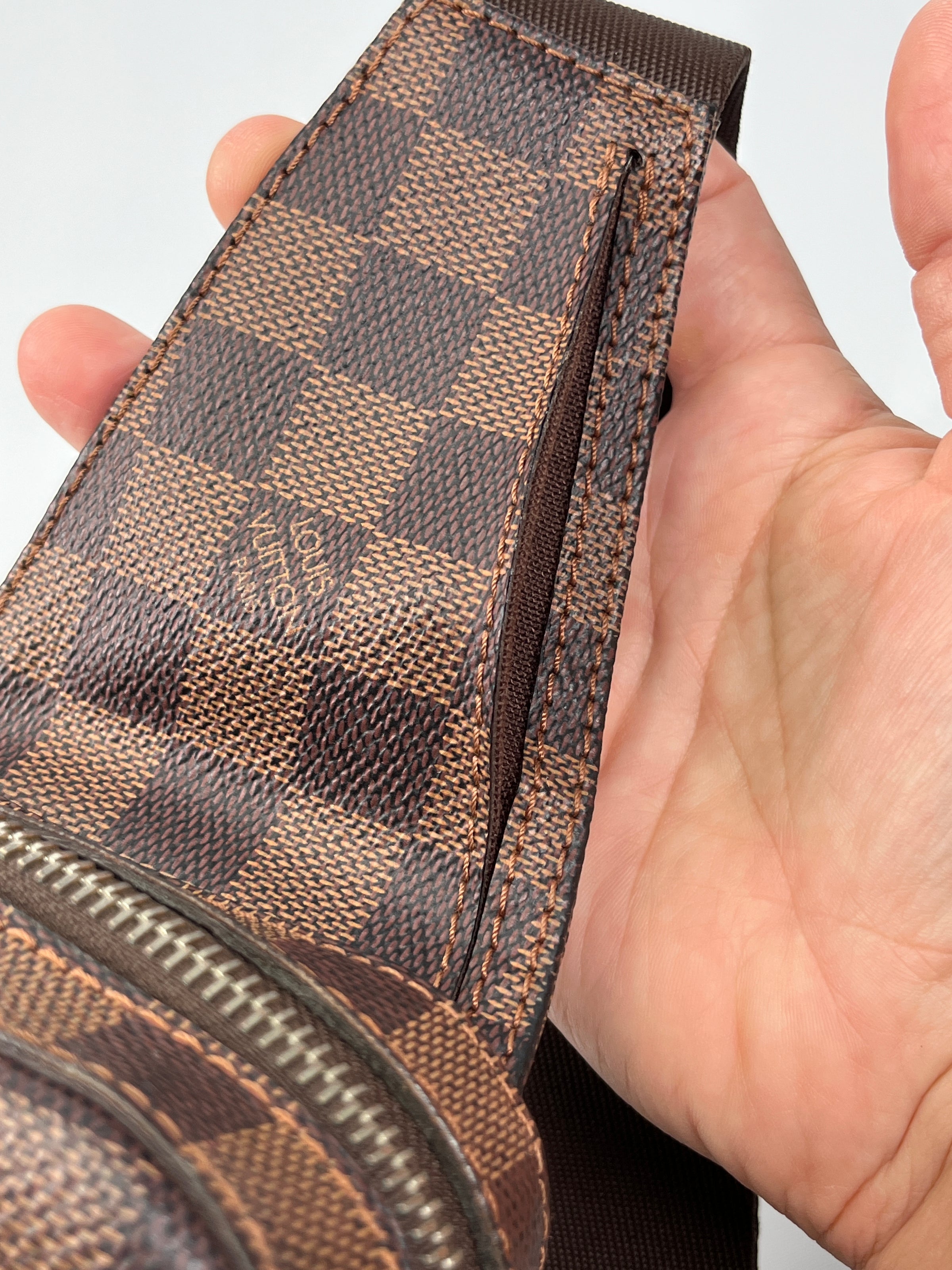 LOUIS VUITTON GERONIMOS BELT BAG IN DAMIER EBENE YR 2009 RE