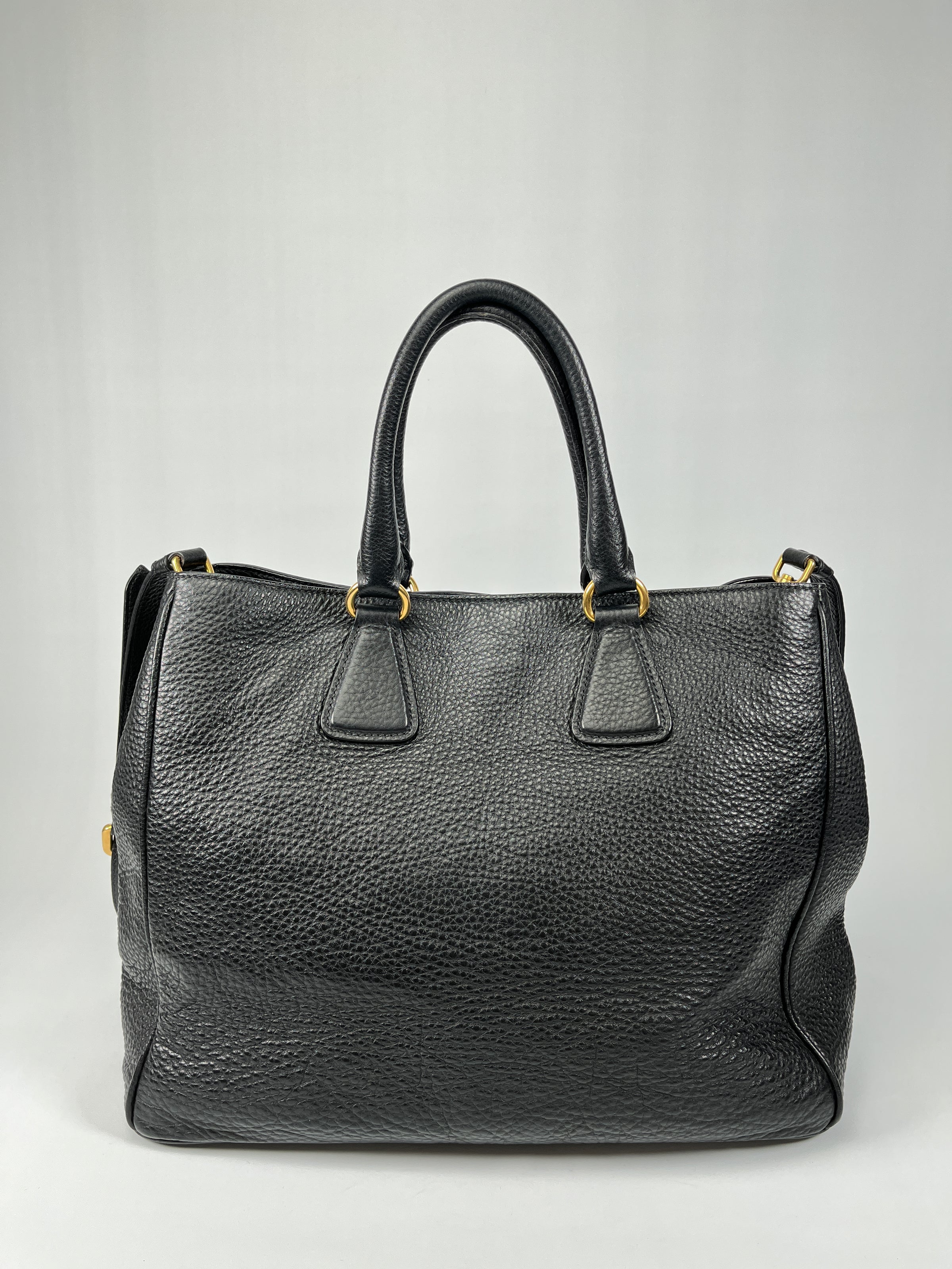 Prada Black Vitello Daino Shopping Bag QNB0PVABKB006