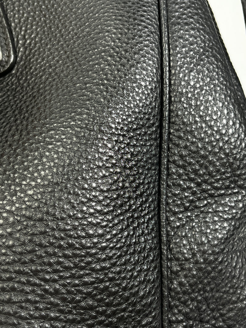 PRADA - VITELLO DAINO SHOPPING TOTE BAG BLACK LEATHER
